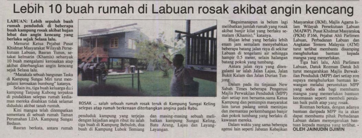 New Sabah Times Bahasa (KK) – Lebih 10 buah rumah di 